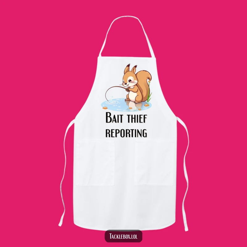 Funny Squirrel Fishing Apron - Hilarious Kitchen Focus for Anglers!
