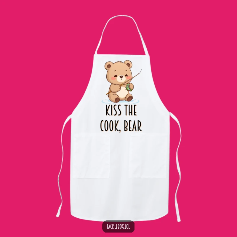 Funny Bear Cub Apron: Hilarious Cooking Wear for Anglers & Chefs