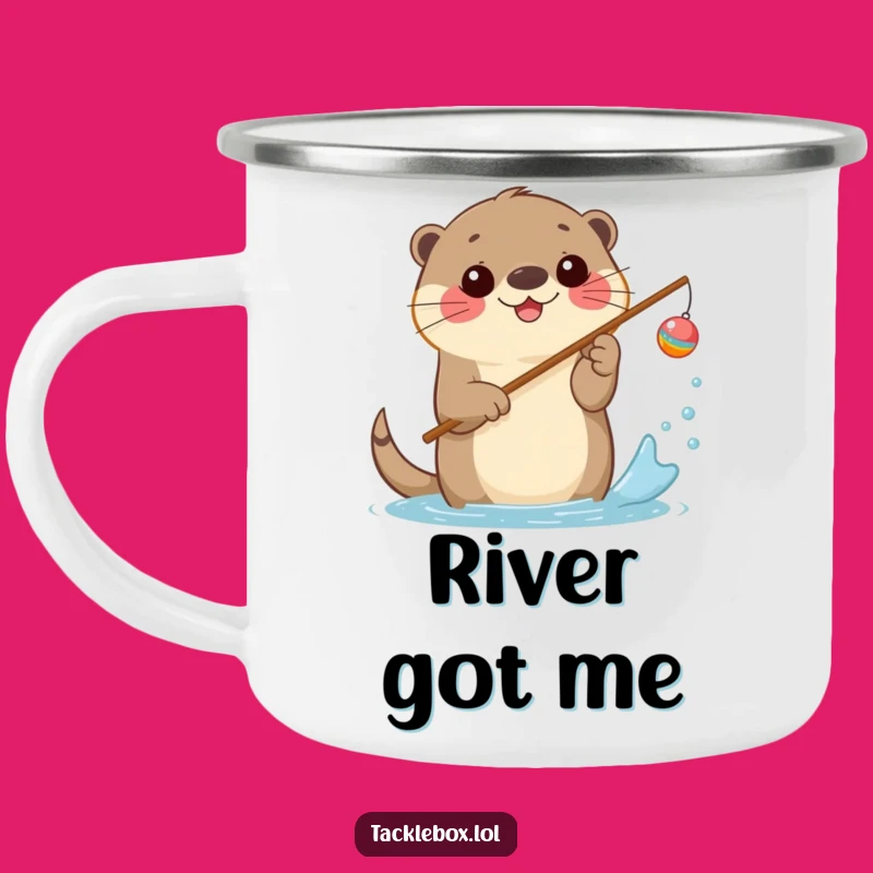 Funny Otter Fishing Camping Mug - Hilarious Companion for Outdoor Adventures!