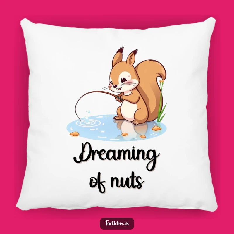 Funny Squirrel Fishing Pillow - Comfy and Hilarious Home Accent!