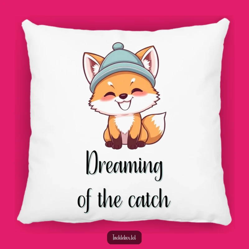 Funny Fox Cub Pillow: Cozy Comfort with Dapper Angler Art Gift