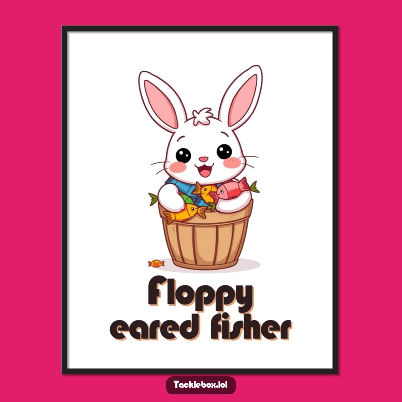 Funny Bunny Fishing Poster - Hilarious Celebration of Success Wall Art!