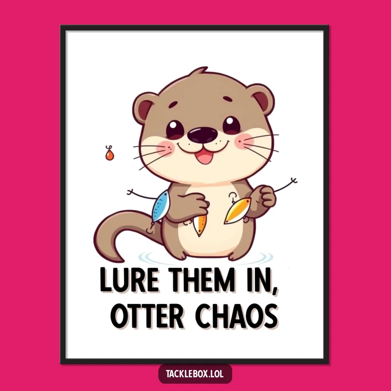 Funny Free Printable Wall Art: Otter Juggling Skills Downloadable Decor