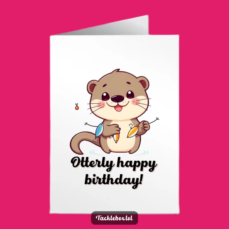 Free Printable Birthday Card: Otter Juggling Fun Downloadable Gift for Smiles