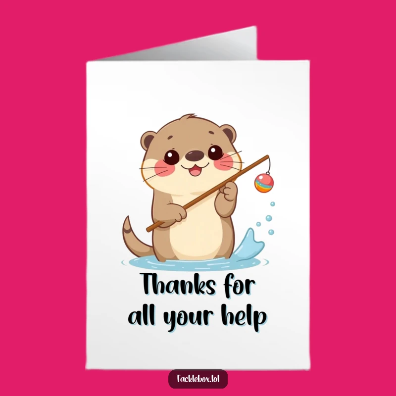 Free Printable Otter Thank You Card: Fishing Fun Downloadable Gift