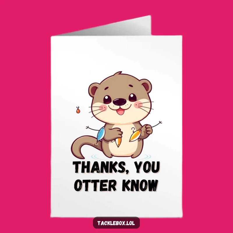 Free Printable Thank You Card: Otter Juggling Gratitude Downloadable Gift