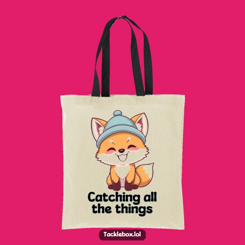 Funny Fox Cub Tote Bag: Stylish & Humorous Fishing Accessory Gift